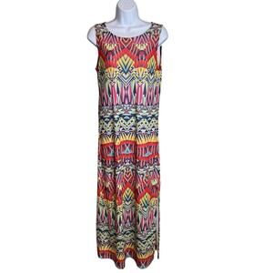 Nally & Millie Women's Colorful Tribal Print Maxi Dress Size M Stretchy Aztec